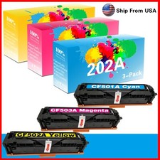 3PK 202A Toner Cartridge CF501A CF502A CF503A for M281fdw M281fdn