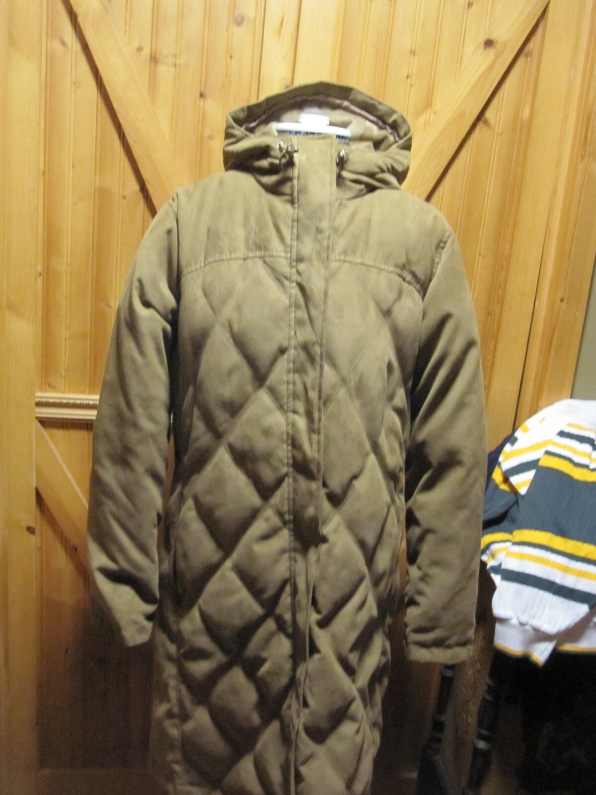 LL Bean Puffer DOWN Hooded Coat Women’s Med Long coat pile lined hood coat eBay