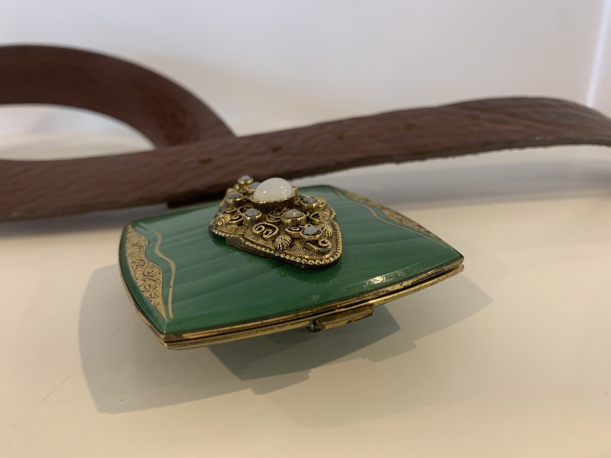 Vintage Jacqueline Rose Teal Enamel Rhinestone Belt Buckle Statement Glam Vintage Statement Belt Buckle for Women - Etsy main image 3