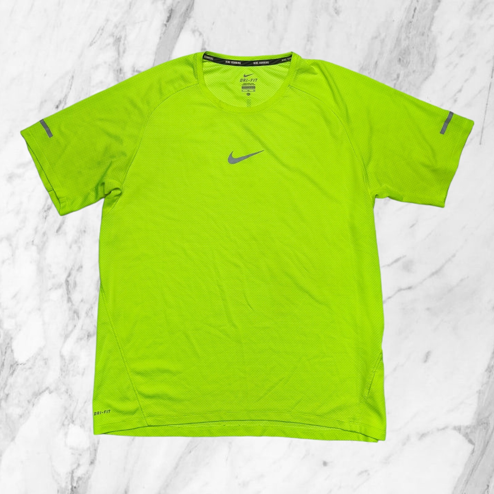 ALTRA NIKE T shirt Uomo Giallo Fluo Dri Fit Corsa Notturna Running Maglietta Taglia XL