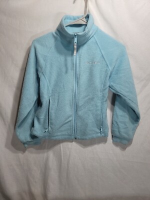 Columbia Light Blue Girl's Full Zip Fleece Jacket Size 10/12 READ