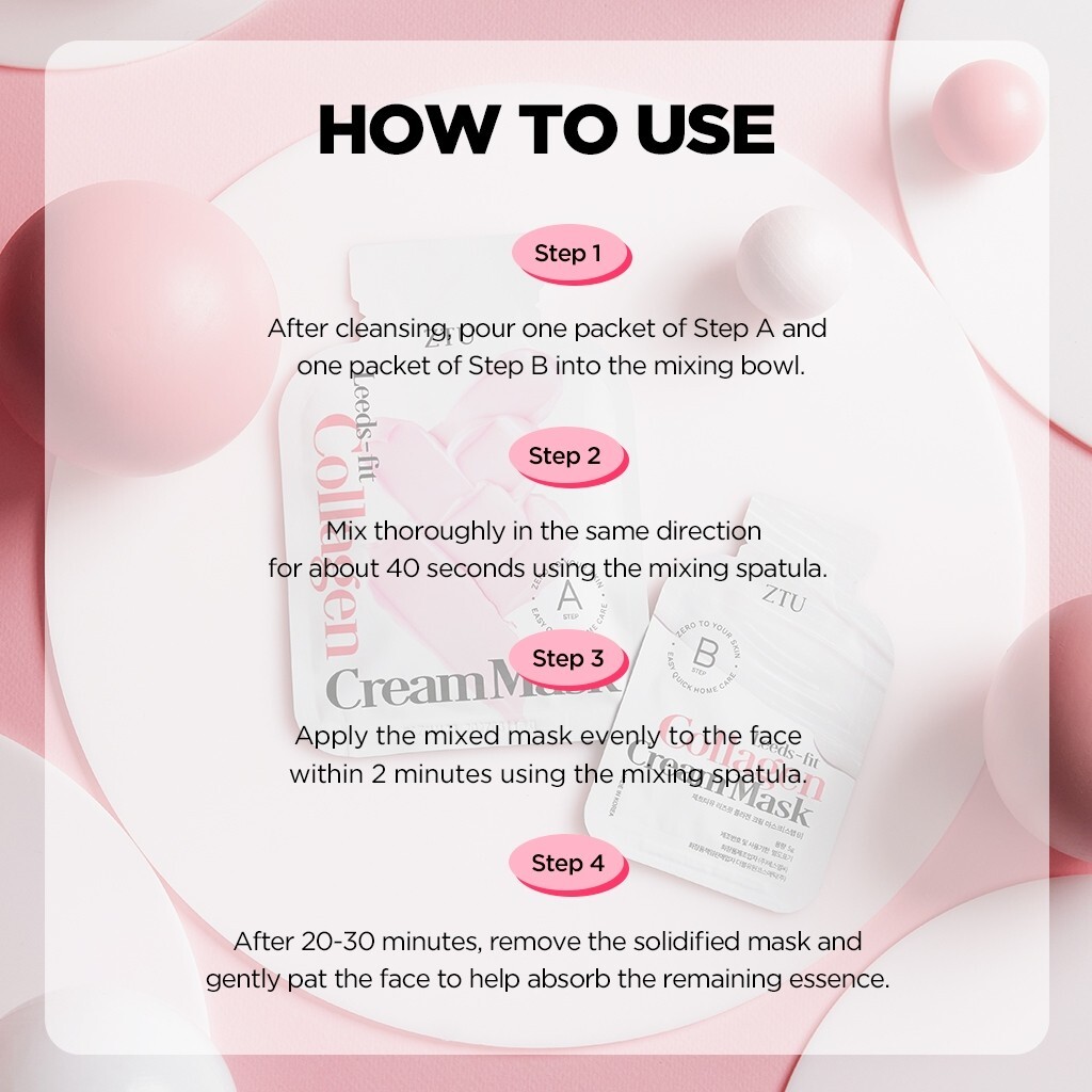 ZTU Leeds-fit Collagen Cream Mask Modeling Pack 20 times, KBeauty
