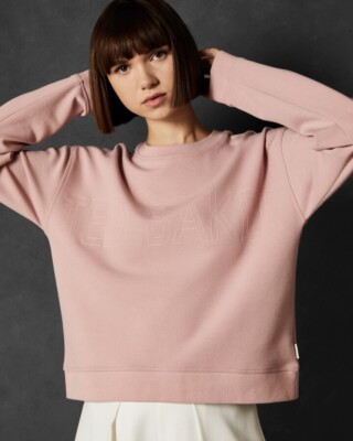 TED BAKER Lorito Logo Sweatshirt Sweater Dusky Pink Size