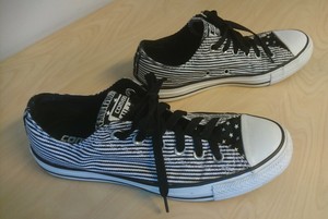 black and white striped converse shoes