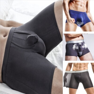 Herren Ausgedehnte Sportliche Unterwäsche Solid Boxer Shorts U Bag Trennung