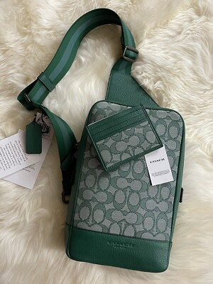 Coach Turner Backpack In Signature Jacquard Green C9609 for sale