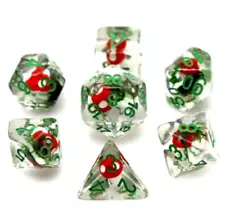🍄Mushroom Power Dice Set | Poly RPG DnD Dungeons Dragons AD&D Pathfinder d20 B