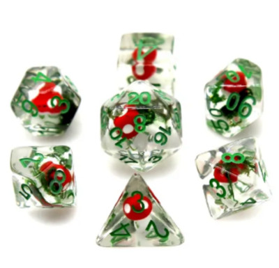  Mushroom Power Dice Set | Poly RPG DnD Dungeons Dragons AD&D Pathfinder d20 B