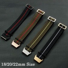 18 20 22mm Nylon Watch Band Elastic 1960s Military Style Parachute Nylon Strap
