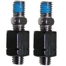 Produktbild - 2x Spiegeladapter M8 x 1.25 Linksgewinde schwarz auf M8 x 1.25 Rechtsgewinde