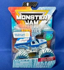 Ice Blue EARTH SHAKER - Monster Jam Truck FIRE & ICE Walmart Exc SPECIAL EDITION