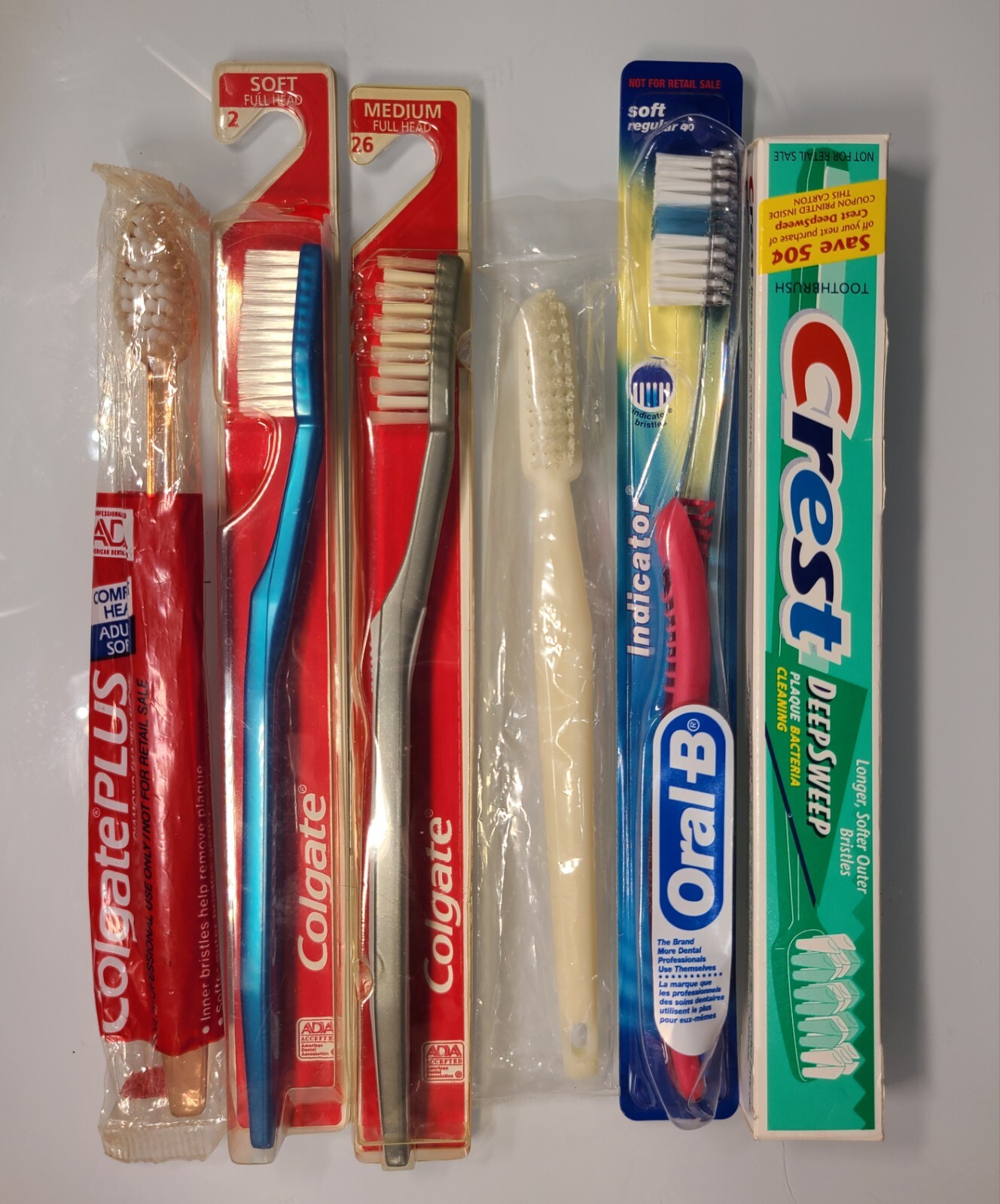 Vintage Toothbrush Lot Oral-B Colgate Indicator Crest New In Package