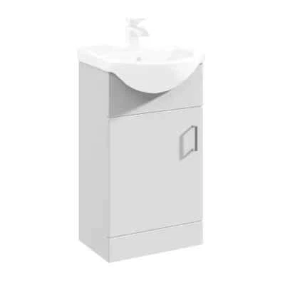 Nuie 450mm Bathroom Vanity Unit, Gloss White - PRC101