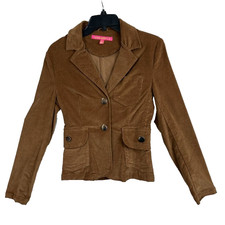 Jennyfer J Corduroy Jacket Womens S Brown Short Unlined