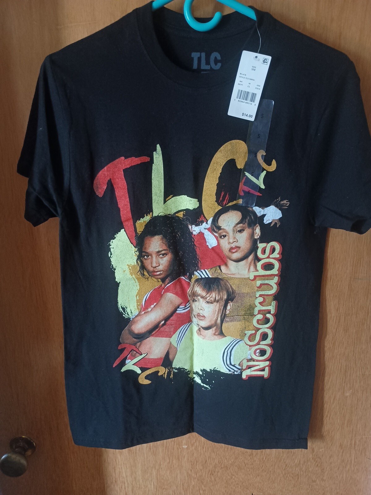 TLC S Small No Scrubs T-Shirt Black Short Sleeve 90s Style Graphic Tee R&B Rap