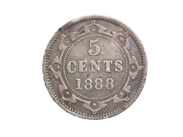 1888 Newfoundland 5 Cents Silver - High Grade Circ Rare Obv 3 Dot Variety-c5297 - Image 2 of 2