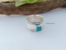 Blue Turquoise Ring, 925 Sterling Silver Handmade Ring, Woman Ring All Size R331