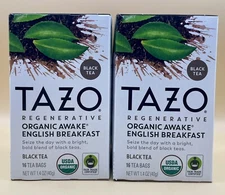 2x Tazo Regenerative ORGANIC AWAKE®ENGLISH BREAKFAST- 16 Tea Bag Each(Pack of 2)
