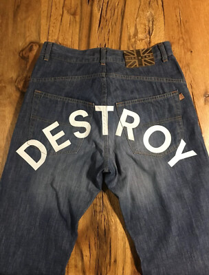 Jhon Richmond Jeans Scritta Destroy Gr. 29 Vintage Og Limited Ed