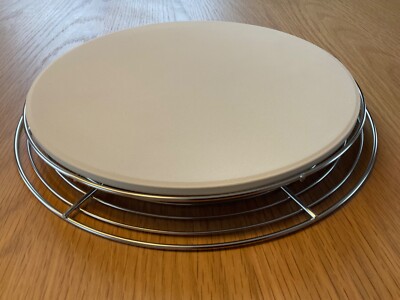 Pizzastein für Backofen 10 Zoll (25,5 cm) + Edelstahlständer | Brotbacken