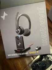 Jiamqishi EH02-P Black AI Noise Cancelling Bluetooth Wireless Headphones Used