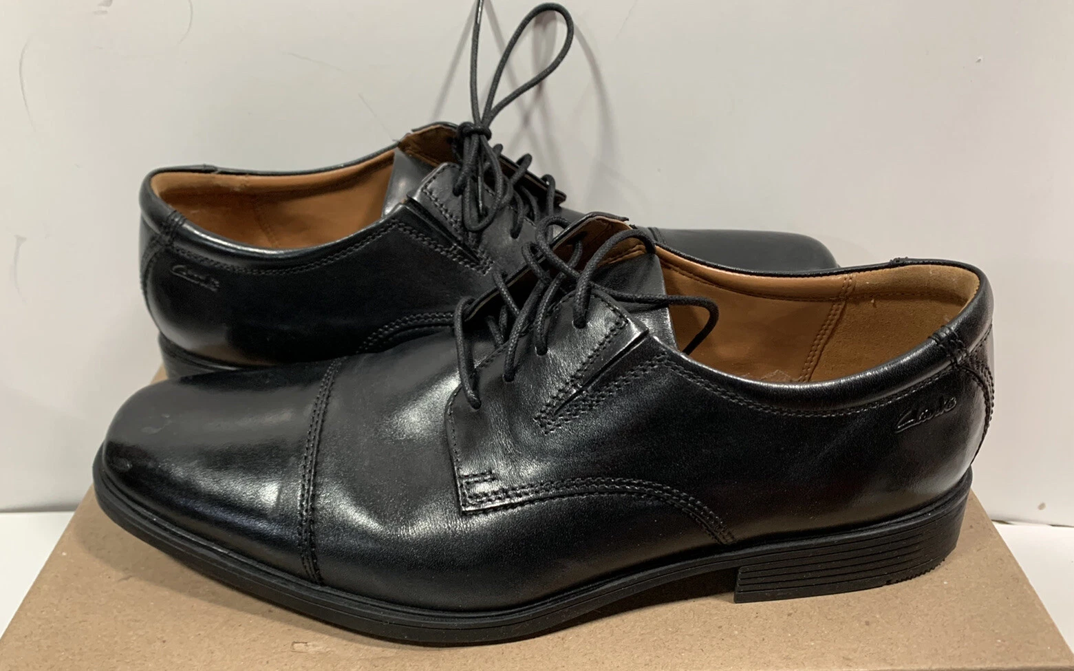 Clarks Tilden Cap scarpe Oxford Ortholite stringate in pelle nera 15770 uomo 10 M