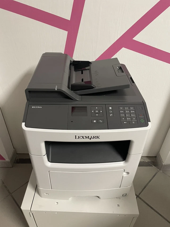 MULTIFUNZIONE STAMPANTE LEXMARK MX310DN A4 LASER B/N LAN USB USATO - Immagine 2 di 4