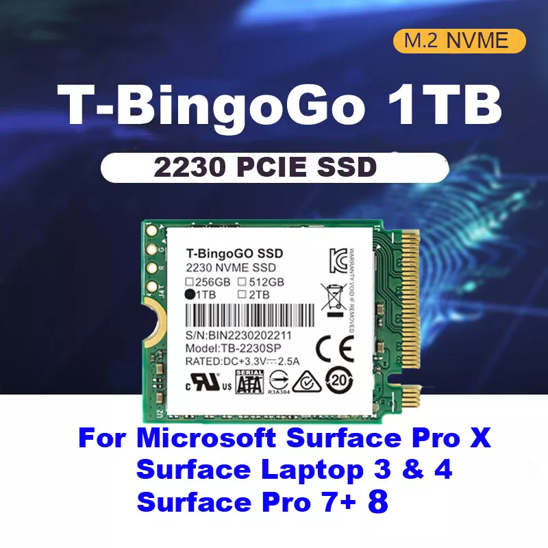 NEW 2230 SSD 1TB NVMe PCIe for Microsoft Surface Pro X 7+ 8