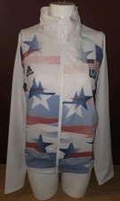 Womens Adidas USA VOLLEYBALL Jacket L Large Patriotic Olympic Zip Up Top