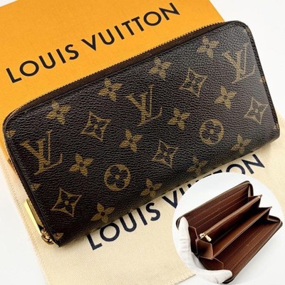 Louis Vuitton Monogram Zippy Wallet Long Wallet Round Zipper Brown