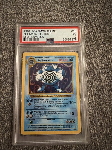 Poliwrath (Shadowless) graded PSA 3 for sale on eBay