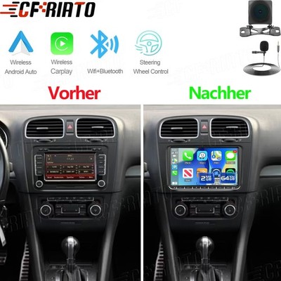 9'' Android 15 Apple Carplay Autoradio für GOLF GOLF V VI PLUS GPS Navi + Kamera