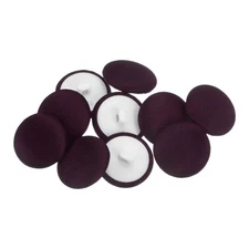 10pcs Fabric Cloth Covered Button 20mm Round Plastic Sewing Buttons, Deep Purple