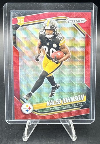 2025 Panini Prizm Kaleb Johnson #375 Red Wave 138/149 RC Steelers