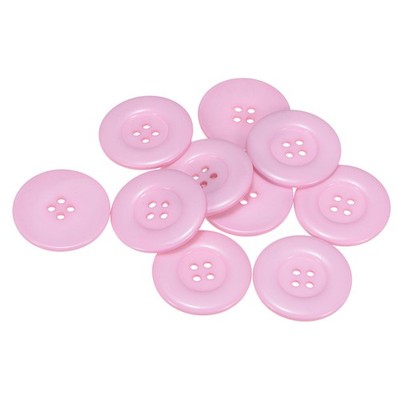 10pcs 60L Sewing Buttons 1-1/2'' Resin Round Flat 4-Hole Craft Buttons Pink