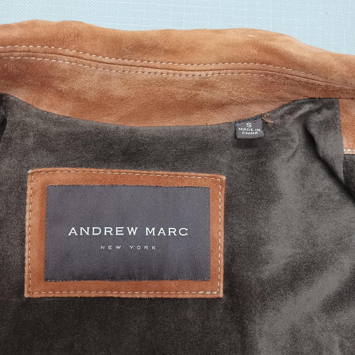 Andrew Marc Jacket Mens Small Suede Leather Button Up Classic Coat