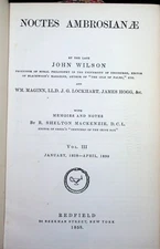 John Wilson / Noctes Ambrosianae Vols III IV & V 1st Edition 1858