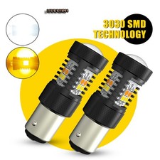 AUXITO 1157 LED Amber&White Brake Stop Tail Parking Light Bulbs Canbus2-10x
