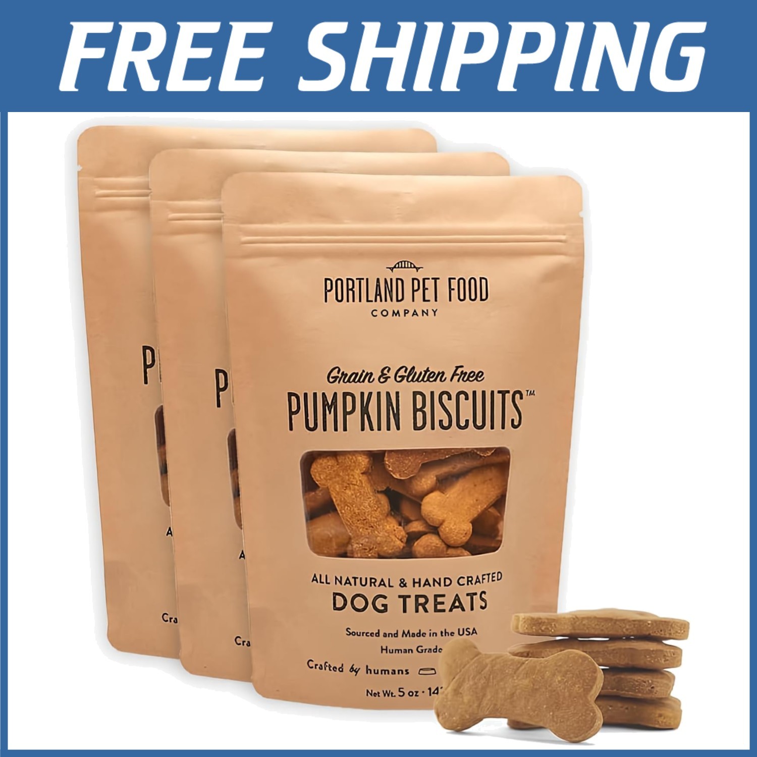All Natural Pumpkin Dog Treats - Grain-Free & Gluten-Free