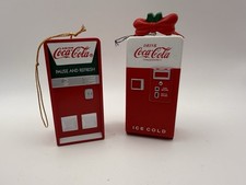 Vintage Coca-Cola Vending Machine Ornament Lot Polar Bear Hidden Scene 2 Pc