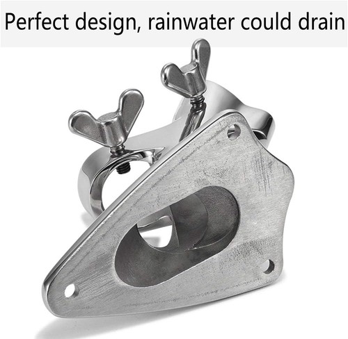 Flag Pole Bracket Holder Marine Grade Stainless Steel for 1in Flag Poles - Picture 5 of 9
