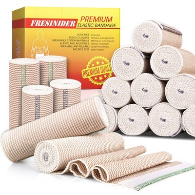 FRESINIDER Premium Elastic Bandage Extra Large, 16 Pack Mix (4, 6 Inches)