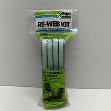 Arden Paradise Re-Web Kit Chair Webbing 2 3/16" Wide 39' Black Aqua Peach 79992