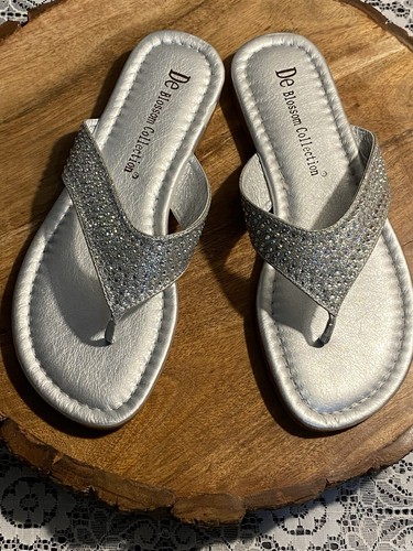 De Blossom Collection Midori Sliver Sandals 6 - Picture 3 of 8