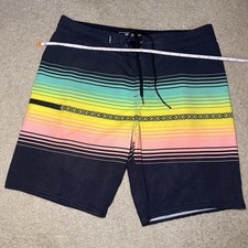 O'Neill Hyperfreak Men's Striped Board Shorts Multicolor Size 32 Quick Dry