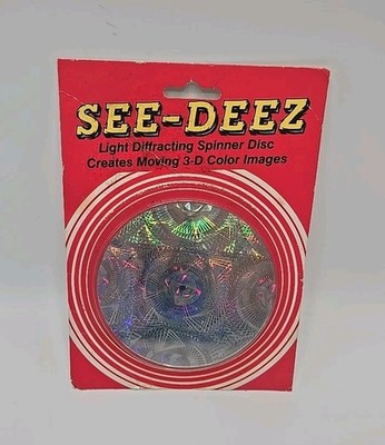 See-Deez Light Diffracting Spinner Disc Creates Miving 3-D Color Images VNTG NOS