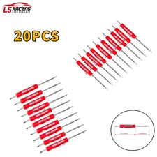 Red 20PCS Mini Pocket Screwdriver Flat Head Tip with Phillips Top Pocket Clip
