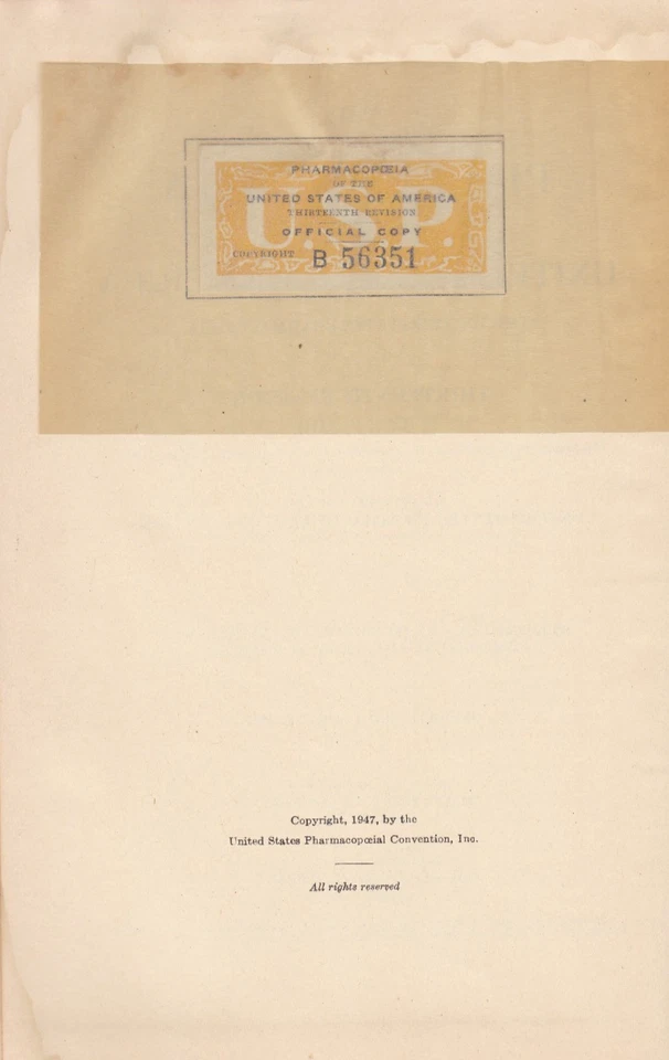 Pharmacopeia Of The United States 13th Revision 1947 HC Foto 4 de 4