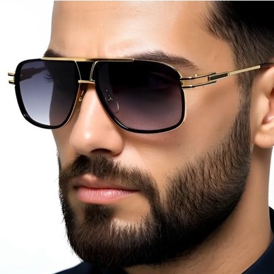 Men's Sunglasses Classic Gazelle Swag Square Gold Metal UV400