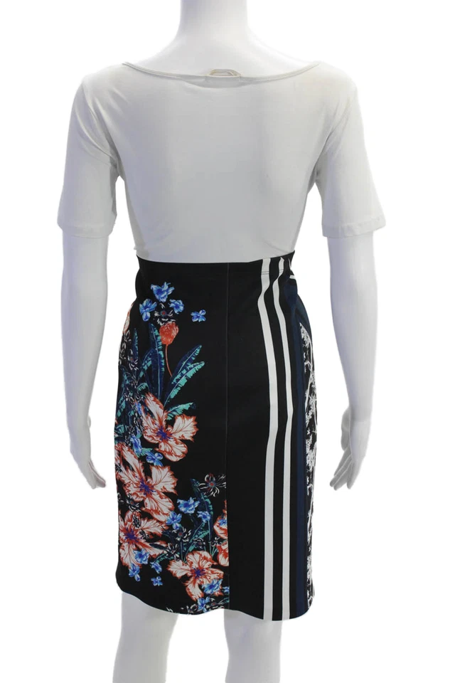 Clover Canyon Womens Floral Pull On Knee Length A-line Skirt Black Multi Size L - Image 3 of 4